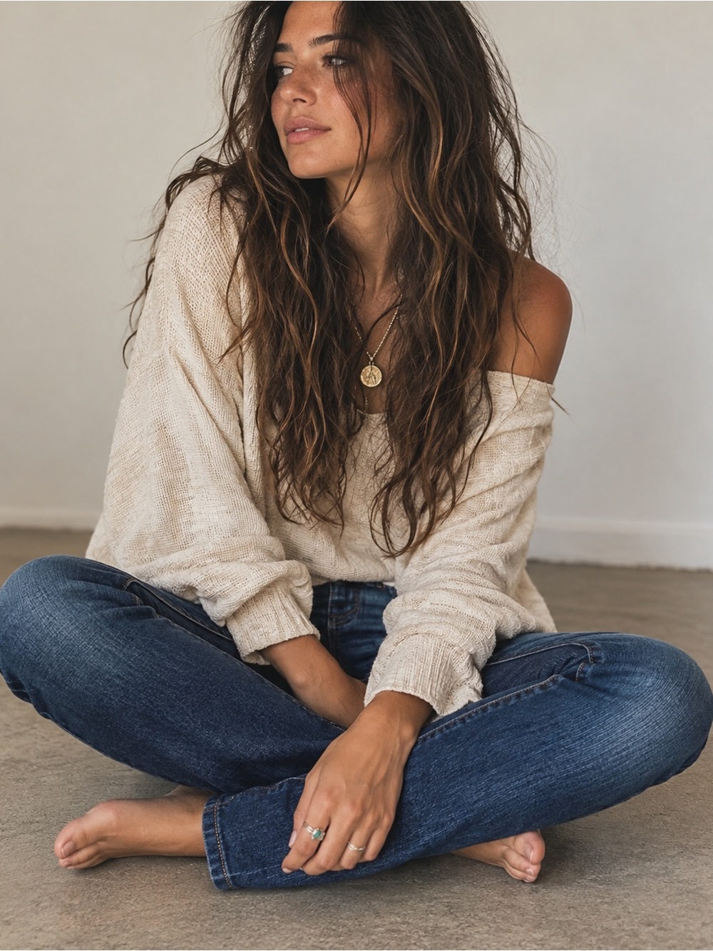 Free People Slim Fit Skinny Jeans in Dark Blue Wash